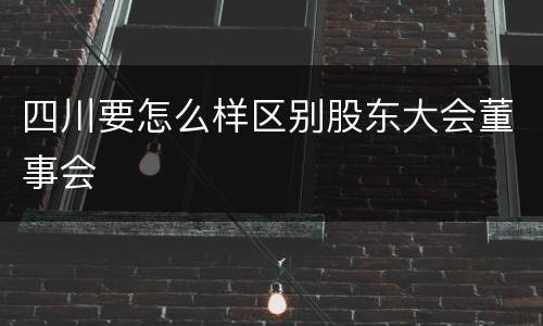 四川要怎么样区别股东大会董事会