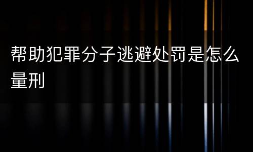帮助犯罪分子逃避处罚是怎么量刑