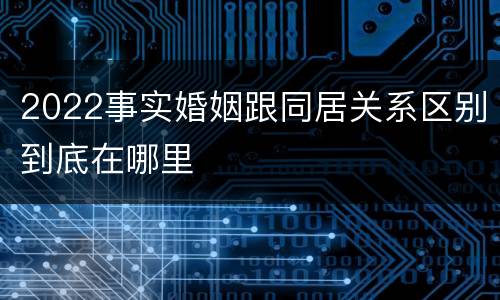 2022事实婚姻跟同居关系区别到底在哪里