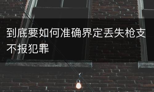 到底要如何准确界定丢失枪支不报犯罪