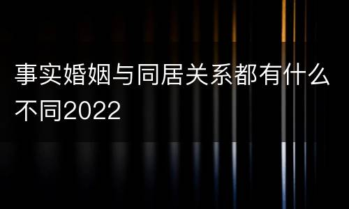 事实婚姻与同居关系都有什么不同2022