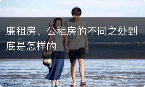 廉租房、公租房的不同之处到底是怎样的