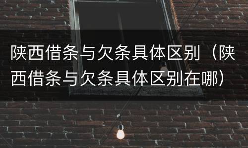 陕西借条与欠条具体区别（陕西借条与欠条具体区别在哪）