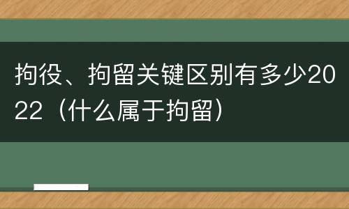 拘役、拘留关键区别有多少2022（什么属于拘留）