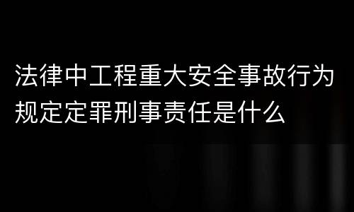 法律中工程重大安全事故行为规定定罪刑事责任是什么