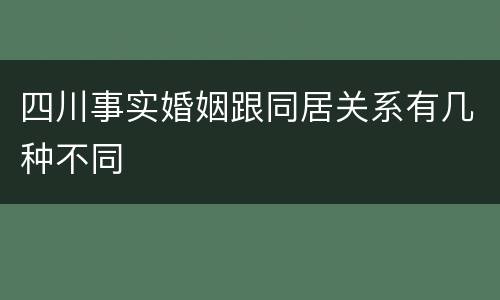 四川事实婚姻跟同居关系有几种不同