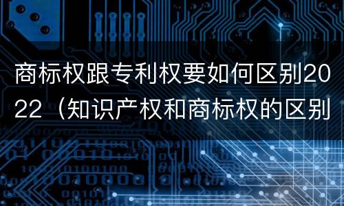 商标权跟专利权要如何区别2022（知识产权和商标权的区别）
