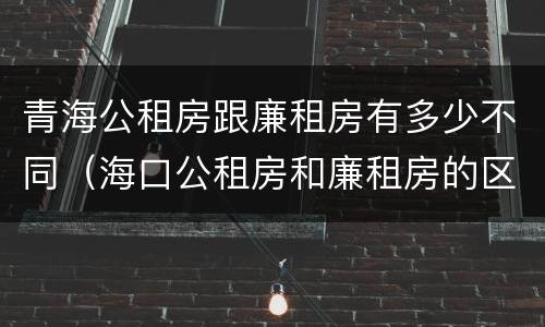 青海公租房跟廉租房有多少不同（海口公租房和廉租房的区别）
