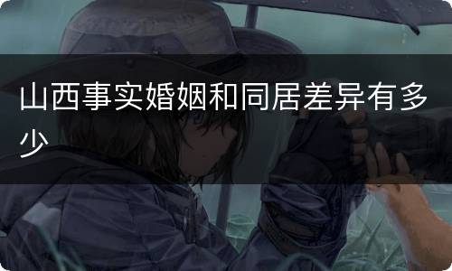 山西事实婚姻和同居差异有多少