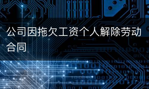 公司因拖欠工资个人解除劳动合同