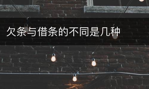 欠条与借条的不同是几种