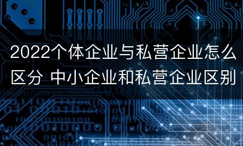 2022个体企业与私营企业怎么区分 中小企业和私营企业区别
