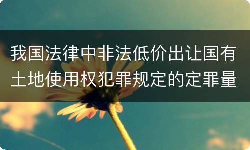 我国法律中非法低价出让国有土地使用权犯罪规定的定罪量刑的标准有哪些