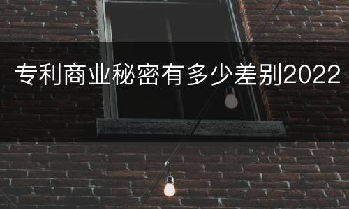专利商业秘密有多少差别2022
