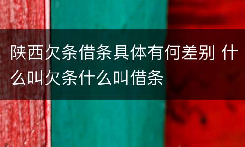 陕西欠条借条具体有何差别 什么叫欠条什么叫借条