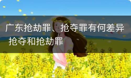广东抢劫罪、抢夺罪有何差异 抢夺和抢劫罪