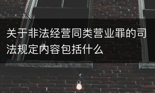 关于非法经营同类营业罪的司法规定内容包括什么