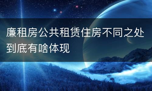 廉租房公共租赁住房不同之处到底有啥体现