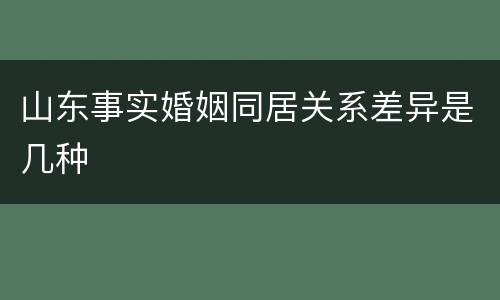 山东事实婚姻同居关系差异是几种