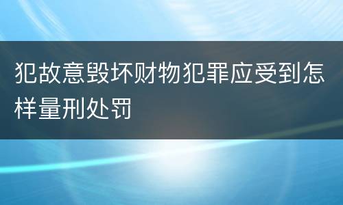 犯故意毁坏财物犯罪应受到怎样量刑处罚