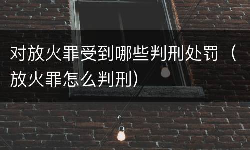对放火罪受到哪些判刑处罚（放火罪怎么判刑）