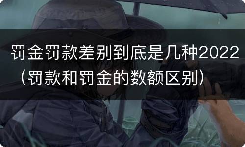 罚金罚款差别到底是几种2022（罚款和罚金的数额区别）