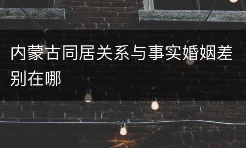 内蒙古同居关系与事实婚姻差别在哪