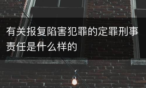 有关报复陷害犯罪的定罪刑事责任是什么样的