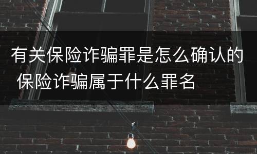 有关保险诈骗罪是怎么确认的 保险诈骗属于什么罪名