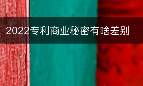 2022专利商业秘密有啥差别