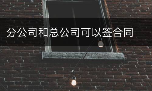 分公司和总公司可以签合同