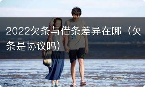 2022欠条与借条差异在哪（欠条是协议吗）