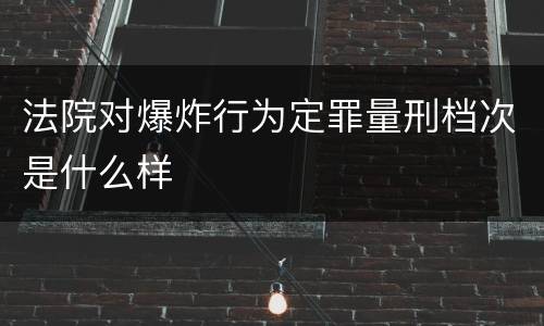 法院对爆炸行为定罪量刑档次是什么样