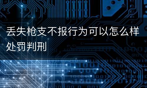 丢失枪支不报行为可以怎么样处罚判刑