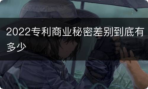 2022专利商业秘密差别到底有多少