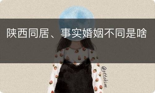 陕西同居、事实婚姻不同是啥