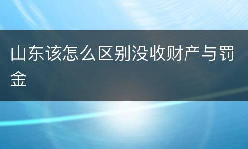 山东该怎么区别没收财产与罚金