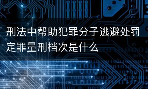 刑法中帮助犯罪分子逃避处罚定罪量刑档次是什么