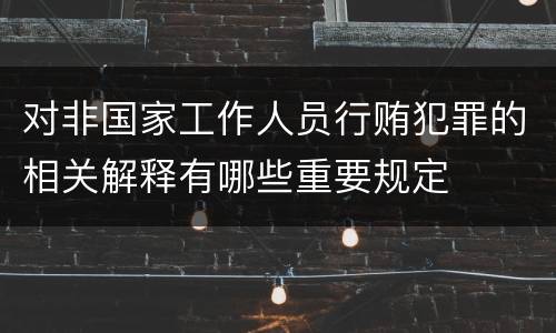 对非国家工作人员行贿犯罪的相关解释有哪些重要规定