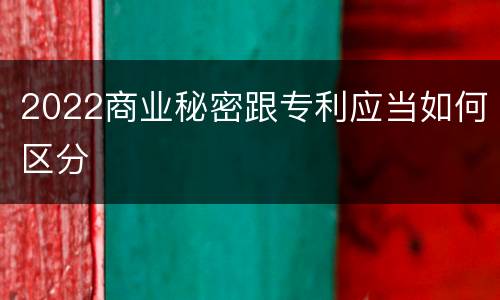 2022商业秘密跟专利应当如何区分