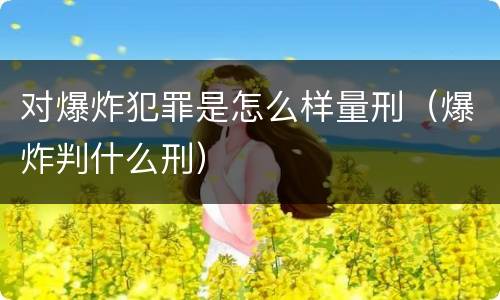 对爆炸犯罪是怎么样量刑（爆炸判什么刑）