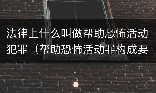 法律上什么叫做帮助恐怖活动犯罪（帮助恐怖活动罪构成要件）