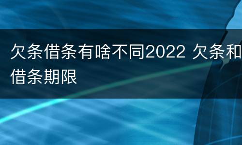欠条借条有啥不同2022 欠条和借条期限