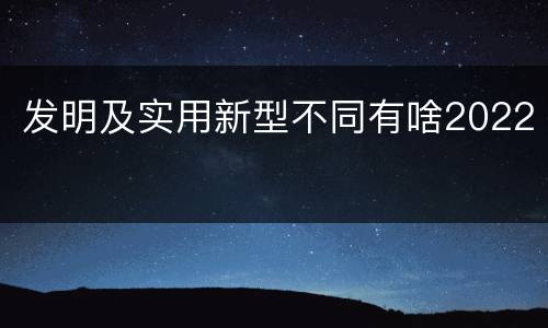发明及实用新型不同有啥2022