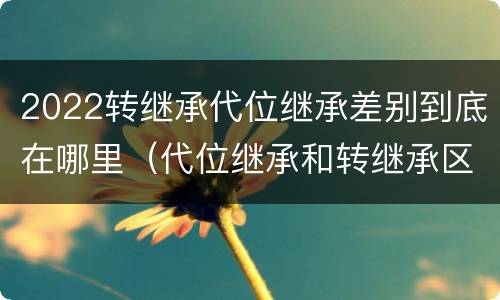 2022转继承代位继承差别到底在哪里（代位继承和转继承区别）