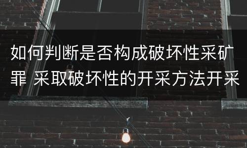 如何判断是否构成破坏性采矿罪 采取破坏性的开采方法开采矿产资源构成什么罪