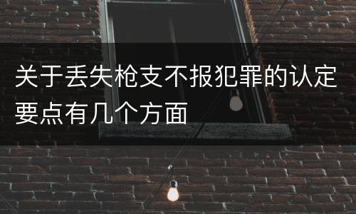 关于丢失枪支不报犯罪的认定要点有几个方面
