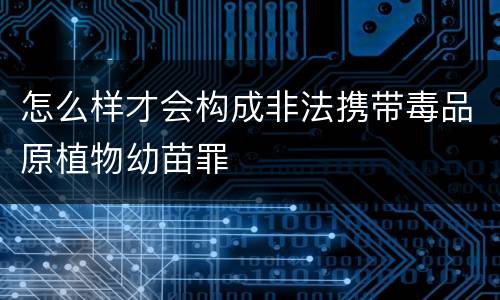 怎么样才会构成非法携带毒品原植物幼苗罪
