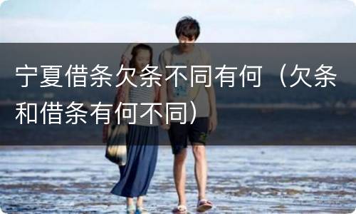 宁夏借条欠条不同有何（欠条和借条有何不同）