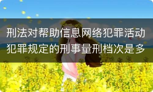 刑法对帮助信息网络犯罪活动犯罪规定的刑事量刑档次是多少